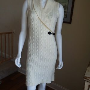 M CALVIN KLEIN IVORY SWEATER DRESS